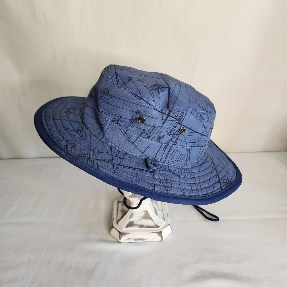 Vineyard Vines Sun Hat Boat Print Blue SM New Beachy Resort - Picture 5 of 8